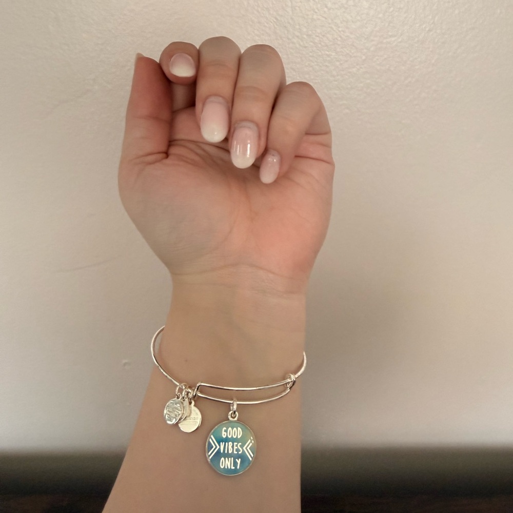 ALEX & ANI Silver “Good Vibes Only” Bangle Bracelet